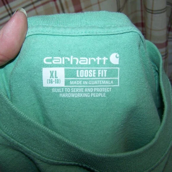 Carhartt LS Loose Fit Shirt Sz XL (16-18) - Green - Picture 5 of 5